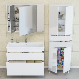 Тумба под раковину СанТа Лондон 224009л 100см белый